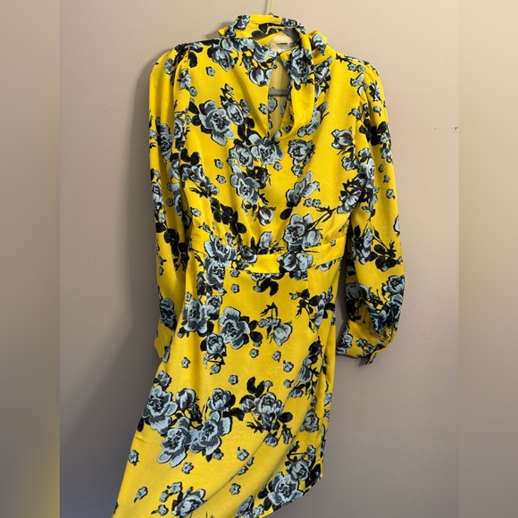 Zara Yellow Floral Party Cocktail Dress - Picture 6 of 8